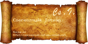 Cseresznyák István névjegykártya