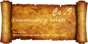 Cseresznyák István névjegykártya
